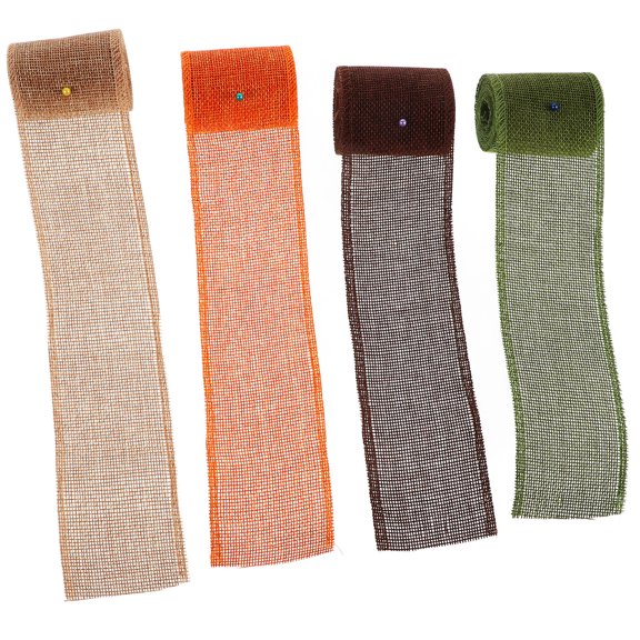 Raindrops Rustic Decor Ribbon Green For Craft Enthusiasts 4 Rolls 11.8x2.4x0.04in