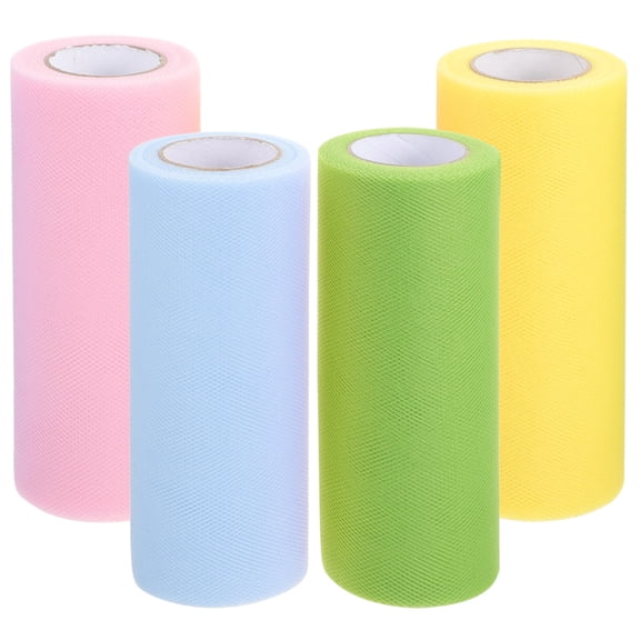 Raindrops 4 Rolls Tulle Ribbon Decoration Table Skirt Materials Gift Decoration 2280x15cm