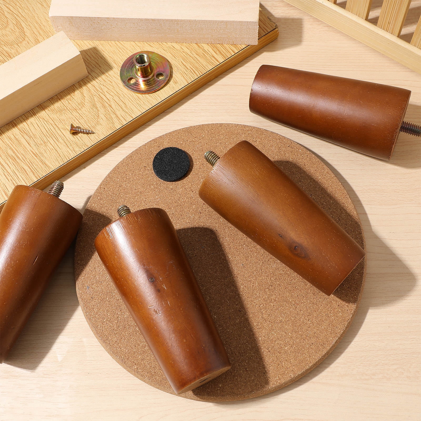 Raindrops 4 Sets Furniture Legs Wood Bed Feet Dresser Legs Couch Risers ...