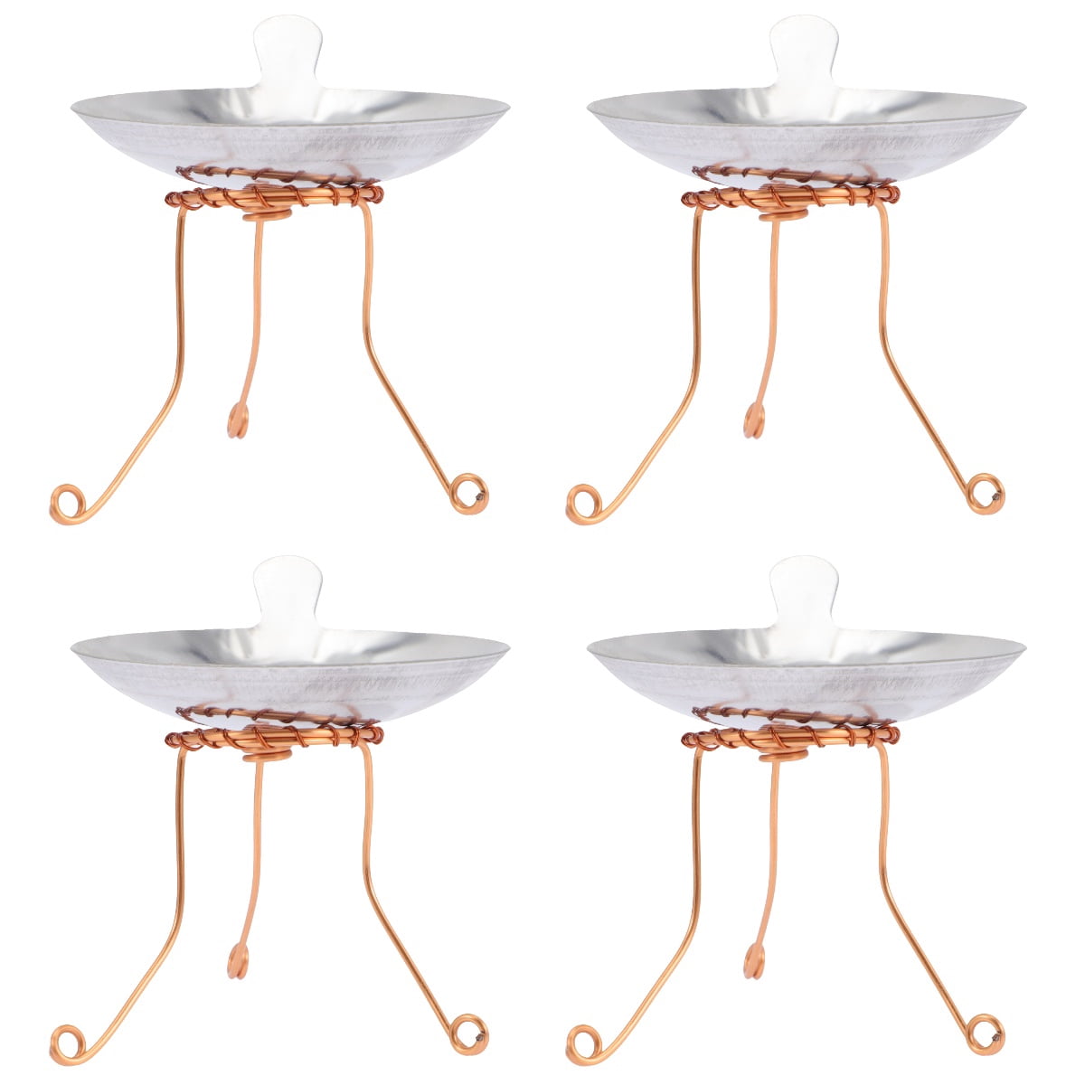 Raindrops 4 Sets Ghee Lamp Holder And Kerosene Lamp Tray Praying Wick ...