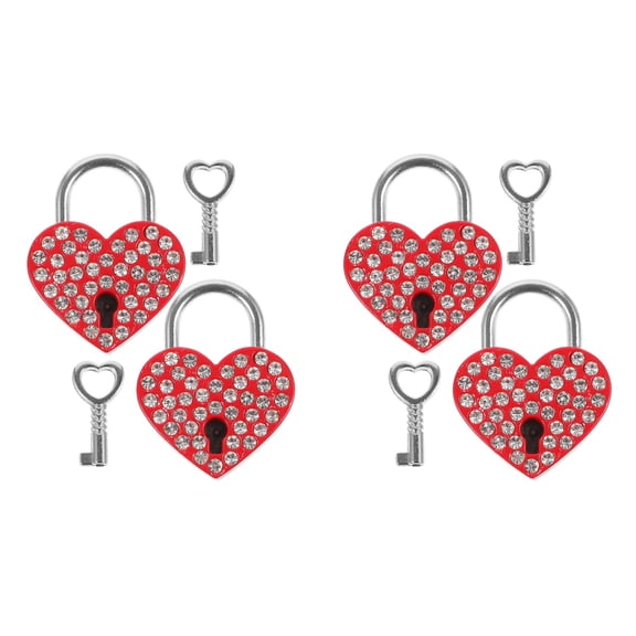 LABRIMP Lock Sets for Couples, Romantic Travel Accessories and Craft Projects, 4 Sets Included