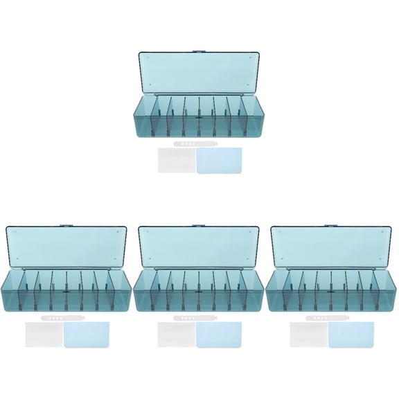 USHOBE Dust Protection Blue Usb Cable Storage Box for Desktop Organization 4Set