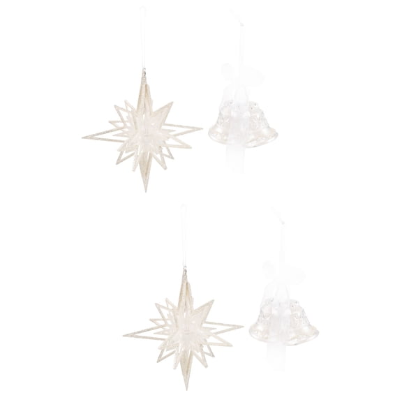 Raindrops 4 pcs  Acrylic Christmas Hanging Bell Decoration Winter Xmas Tree Hanging Decoration