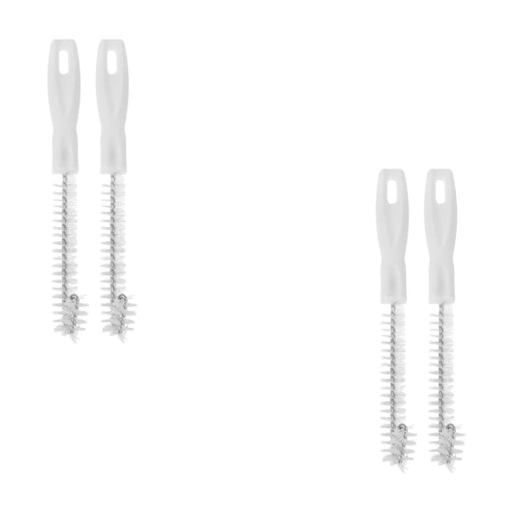 FOMIYES Set of 4 White Bottle Brushes with Stiff Bristles, Perfect for Cleaning Bottles, Cups, and Narrow Containers