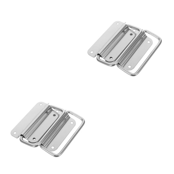 Raindrops 4-Pack Foldable Stainless Steel Handles for Tool Cabinets, Truck Drawers, Suitcases, Recessed Door & Chest Hardware
