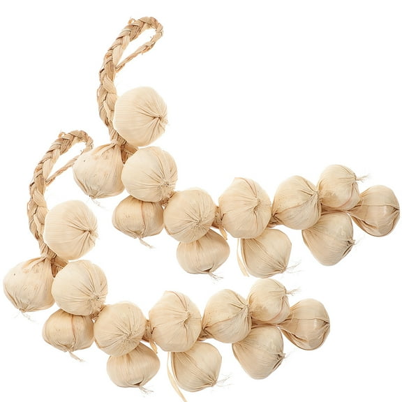 Raindrops 4 pcs Imitated Garlic Strings Farm Vegetable Models Wall Hanging Decorations