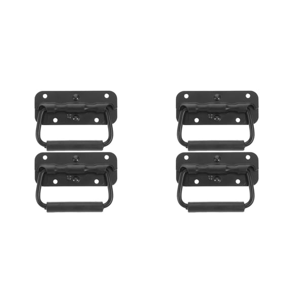 Raindrops 4 pcs Spring-Loaded Folding Handles Stainless Steel Folding Pull Handles For Wooden And Metal Box Garage And Shed Doors