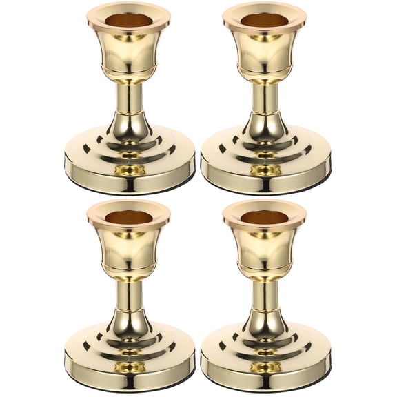 Raindrops 4 pcs  Tabletop Pillar Candle Holder Sturdy Iron Candlestick Household Decorative Candle Stand