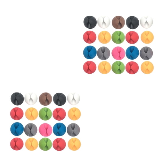 Raindrops 40 PCS Multifunctional Desktop Cable Fastener Set USB Wire Fixer Bobbin Winder Combination Winding Tool (Random Color)