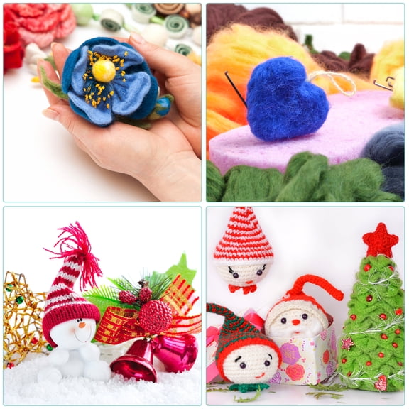 Raindrops 40 Pcs Merino Wool Fiber for and Core Needle Felting Craft Supplies Material
