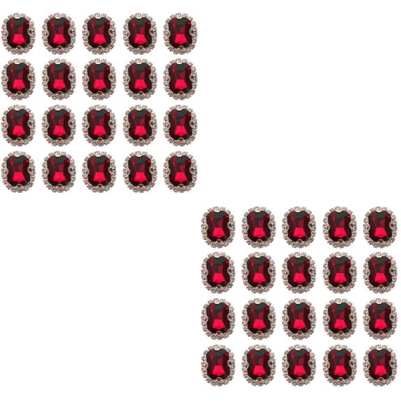 Raindrops 40 Pcs Sew- Glass Rhinestones for Clothing Crafts Handmade Sparkling Decorative Gems