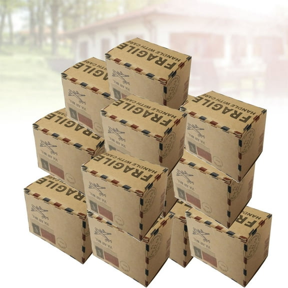 Raindrops 40 pcs Light Brown Kraft Paper Mail Storage Box with Unique Design for Gifts Crafts and Celebrations