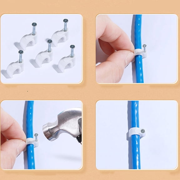 Raindrops  400 Pcs Cord Holders Clamp Line Card Wall Cable Clips Fixings
