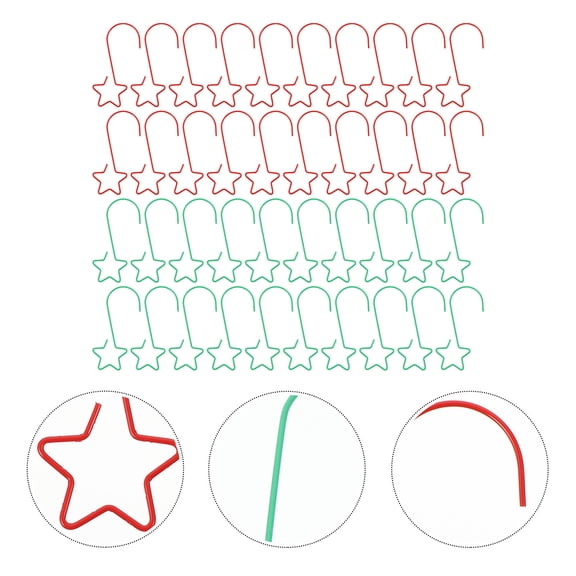 Raindrops 40Pcs Christmas Tree Star Hooks Stainless Steel Five Pointed Star Decoration Hangers