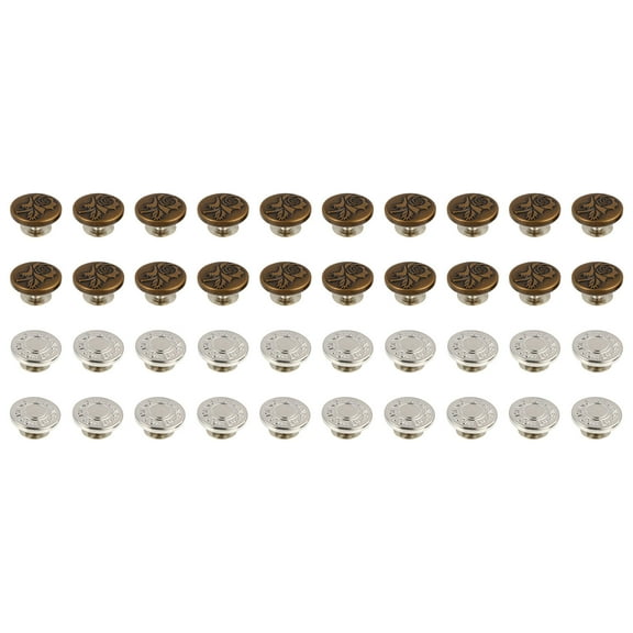 Raindrops 40Pcs Press Stud Jean Instant Buttons for Tight Clothing Clothing Copper Alloy Round