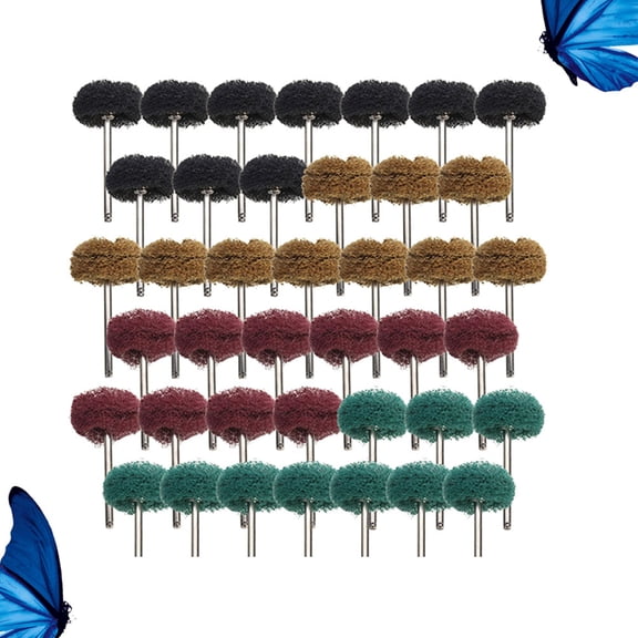 FOMIYES 40Pcs Scouring Pad Polishing Nylon Wear Resistant Sander Head for Metal and Aluminum