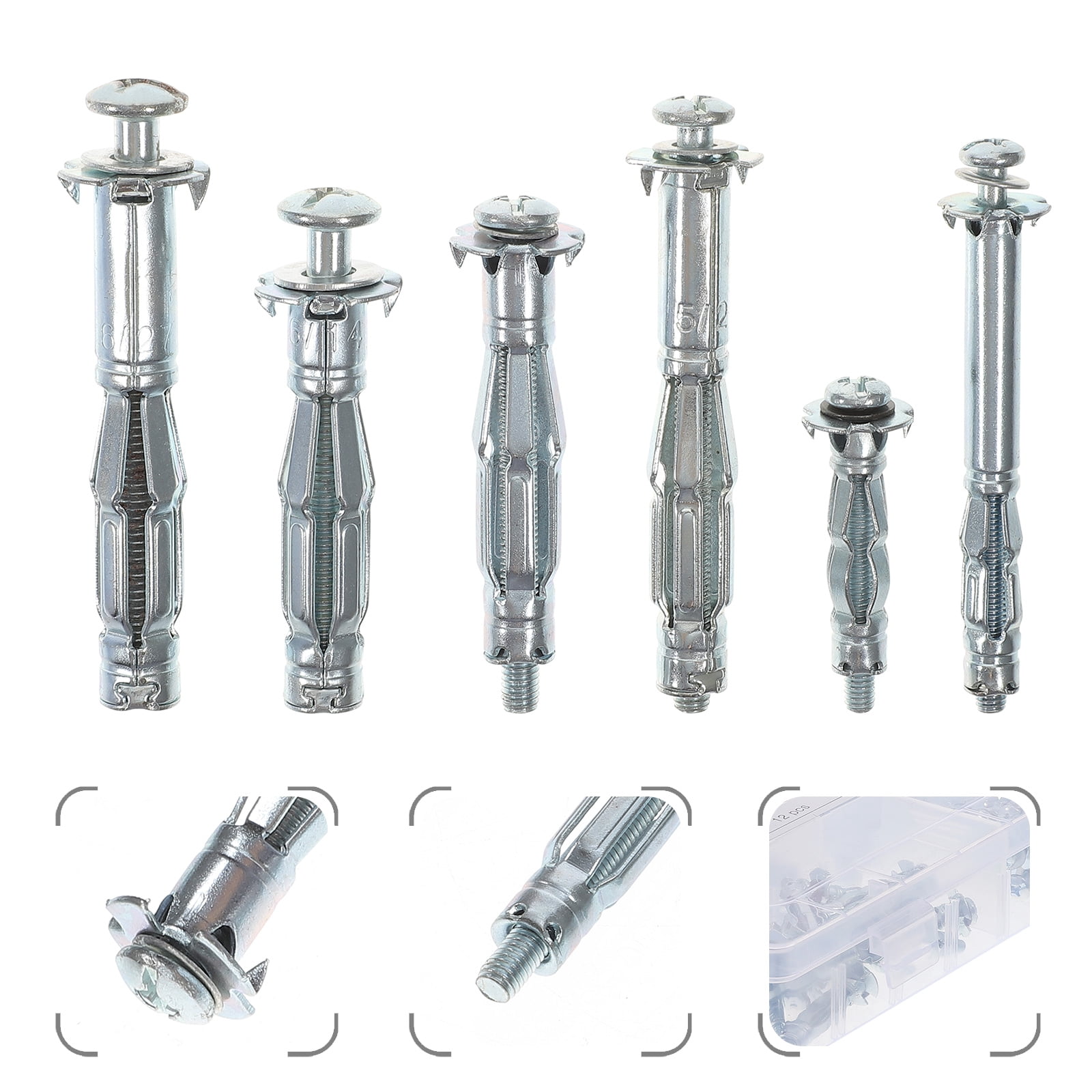 Raindrops Multi-Purpose Hollow Wall Anchors Alloy Steel, 42 Pieces for Secure Fastening and Heavy Duty Support