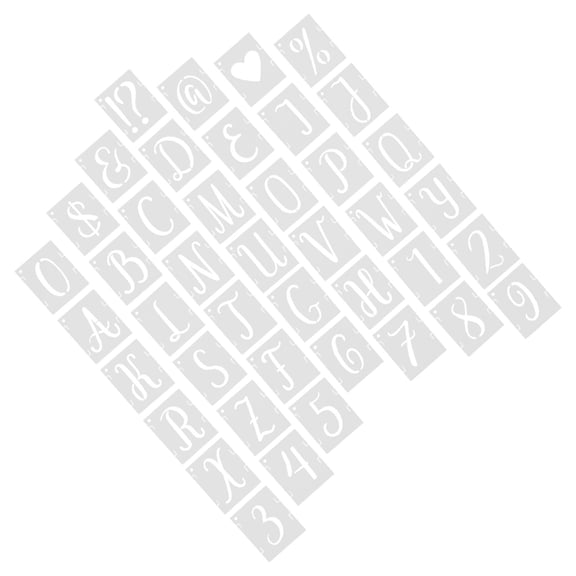Raindrops Alphabet Stencils Pet White Interlocking for Decoration 42Pcs