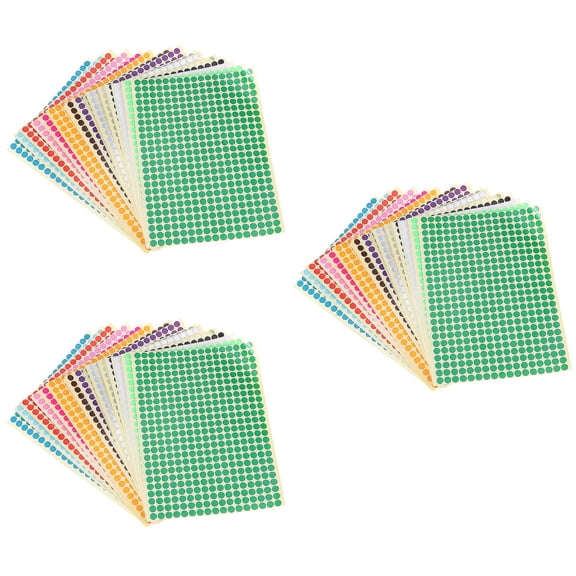 Raindrops 48 Pcs 6MM Color-Coding Sticker Dots Bright Color Circle Dot Labels Mixed Color