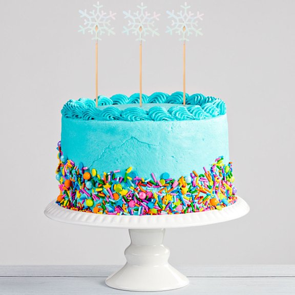 Raindrops  48 Pcs Cake Flags Snowflake Picks Theme Party Supplies