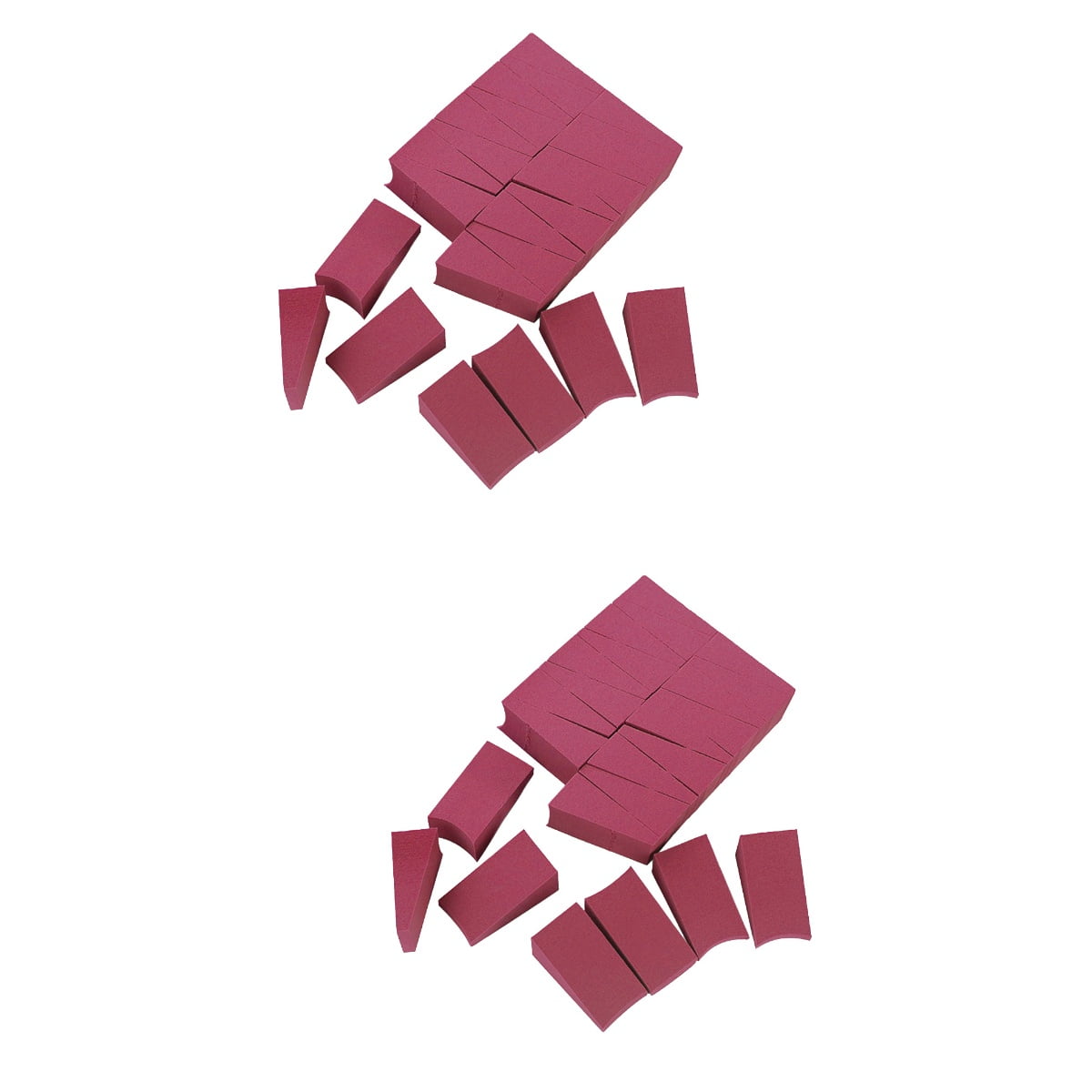 Raindrops 48 pcs Hydrophilic Makeup Sponge Non-latex Cosmetics Wedge Sponge for Women(Wine Red)