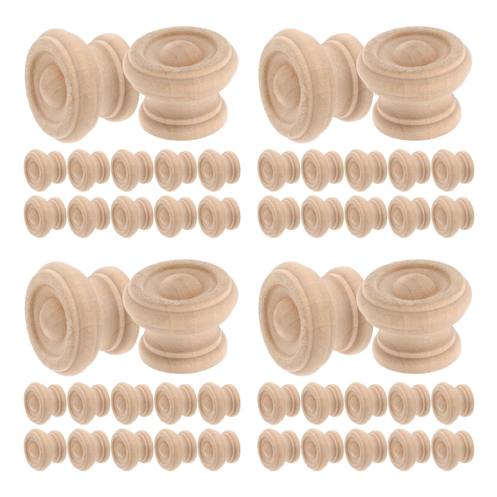 Oumefar 10Pcs Wood Round Mushroom Drawer Handles - Cabinet Knobs With Screws For Furniture, Closet, Cupboard - View #6