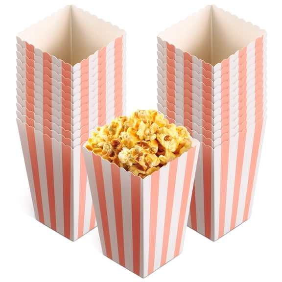 Raindrops 48Pcs Striped Containers Paper Material for Movie Night and Party Snacks