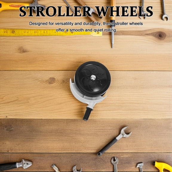 Raindrops Universal Black Baby Stroller Caster Wheels with Quiet Design and Durable Plastic for Easy Installation