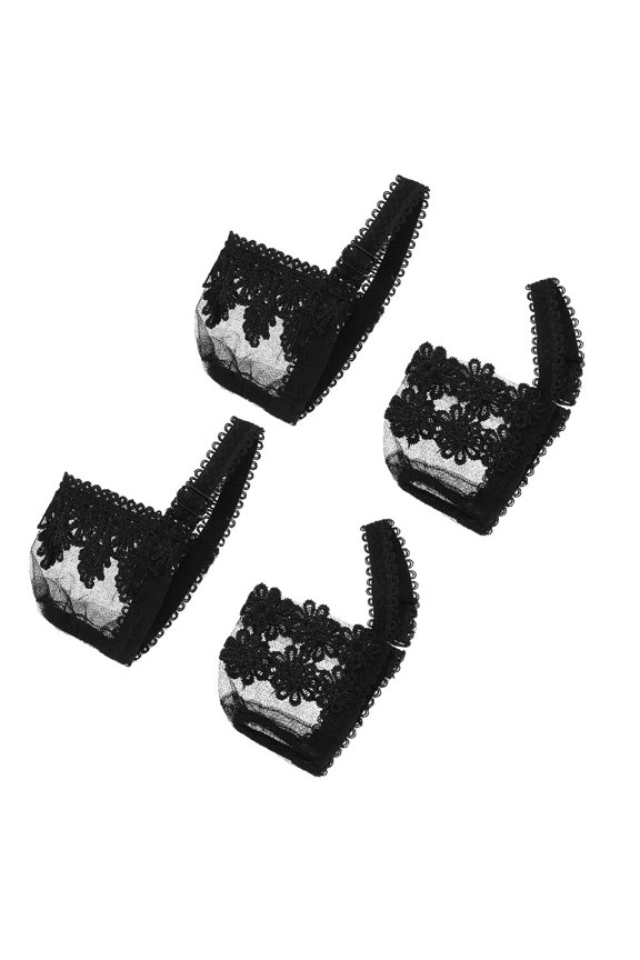 4Pairs Black Detachable Lace Shoe Straps for High Heels Anti Slide Fixing Bands