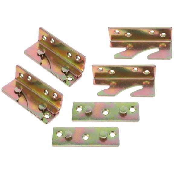 Raindrops 4 Pairs Thickened Zinc Alloy Bed Rail Brackets for Bed Frame Hardware, Secure Headboard Attachment
