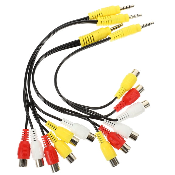 Raindrops 4Pcs Red Av 3 Way Audio Cable with High Data Transfer for Dvd Camcorder and TV Use