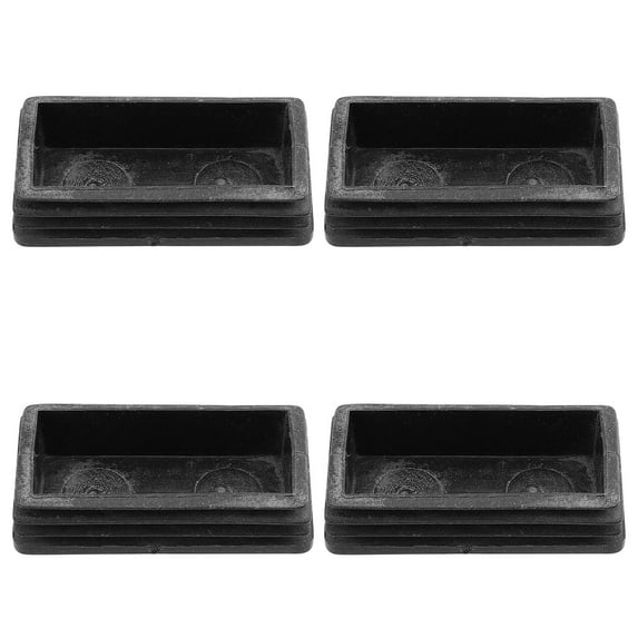 Raindrops 4Pcs Black Round Plastic Ladder Leg Covers for Non-skid Floor Protection 2x1in