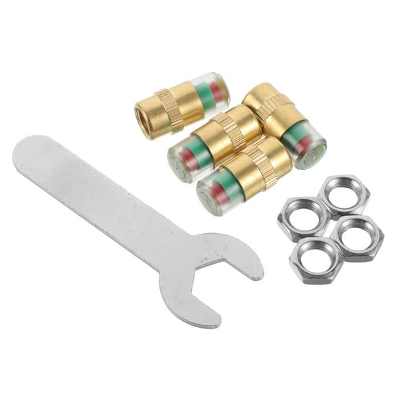 Raindrops 4Pcs Car Wheels Copper Plastic Valve Stem Nuts Monitoring