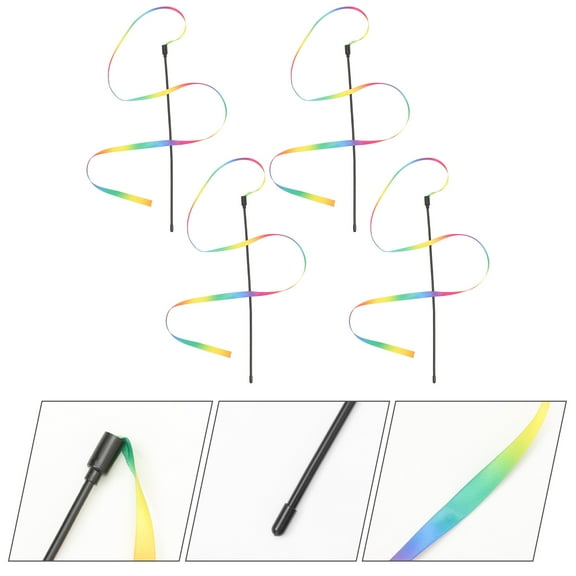 Raindrops 4Pcs Cat Rainbow Wands for Indoor Cats with Interactive Features