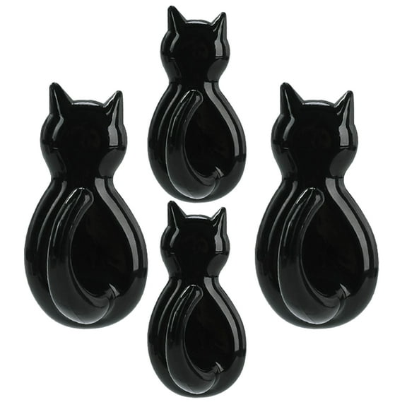 Raindrops 4Pcs Cat Tail Coat Hanger Wall Hooks for Home Decor and Organization