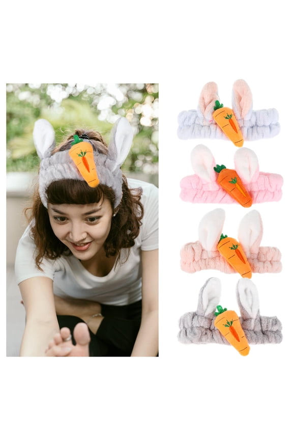 4-Pack Animal Ears Headbands with Soft Coral Fleece, Cute Hair Accessories for Women and Girls