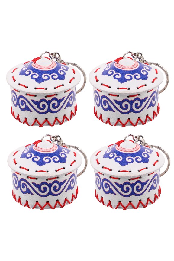 Compact Mongolian Keychains Ethnic Style for Bag Accessory 4Pcs