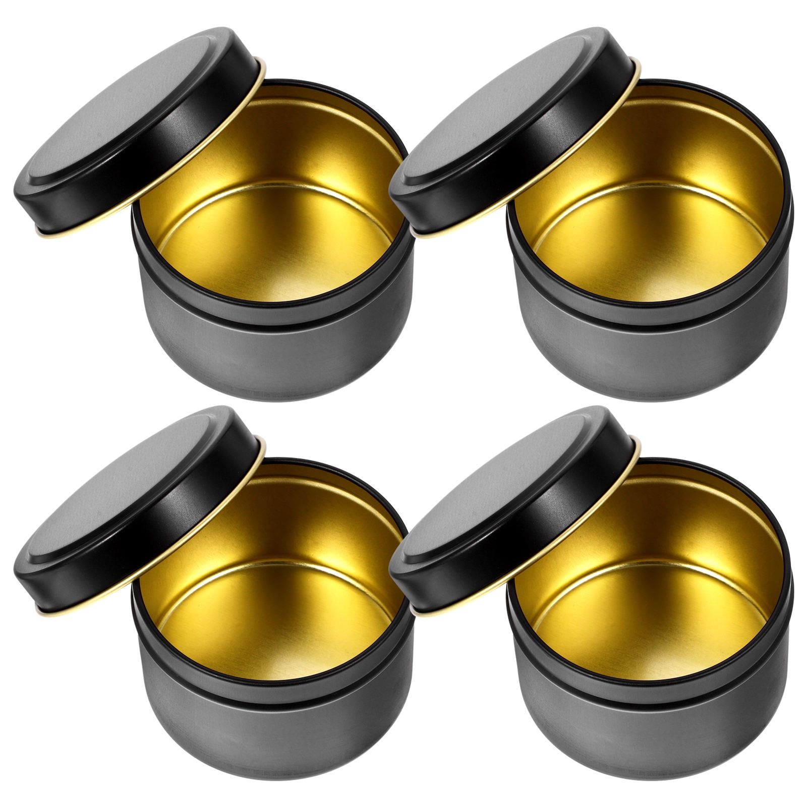 SEWACC 12-Pack Golden Metal Candle Jars With Lids – 2-Inch Round Tins For DIY Candle Making & Storage