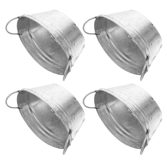 Raindrops 4Pcs Decorative Metal Bucket Silver Color for Home and Outdoor Flowerpot Use