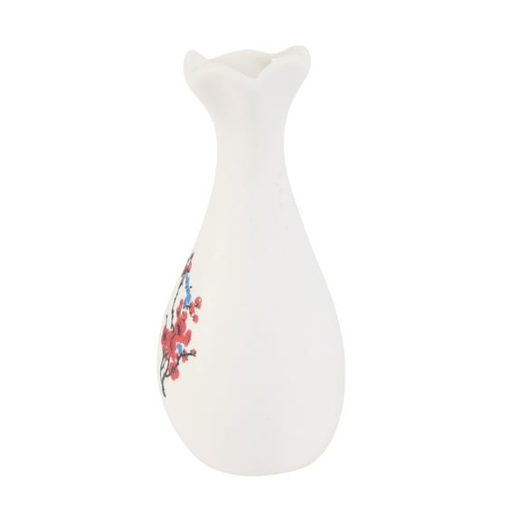 Raindrops Floral Ceramic Vase Red Ceramic 1Pc