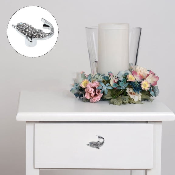 Raindrops 4-Pack Cabinet Knobs with Crystal , Alloy Drawer and Door Handle Pulls