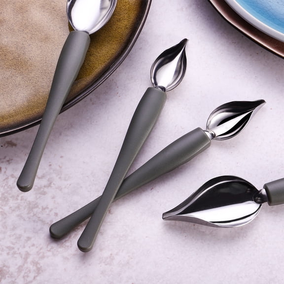 Raindrops 4Pcs Drawing Decorating Spoons for Dessert Decoration Stainless Steel Cooking Enthusiasts