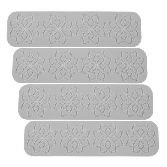 Raindrops 4Pcs Silicone Lotus Lace Molds for Cake Decorating Fondant Embossed Mold Set with Easy Release and Design