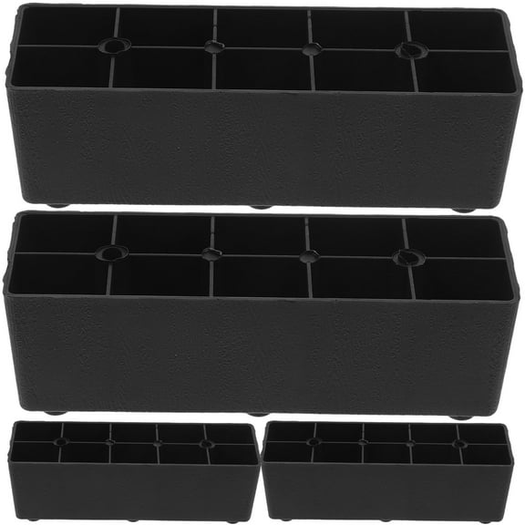 Raindrops Black Plastic Furniture Risers for Scratch , Elevate Furniture for Extra Storage Space and Enhanced Stability