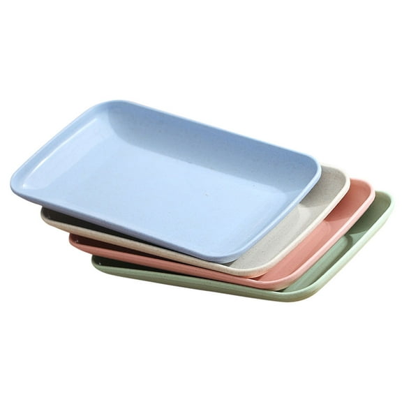 Raindrops Rectangular Serving Plate PP Easy to Clean Households Christmas 4Pcs