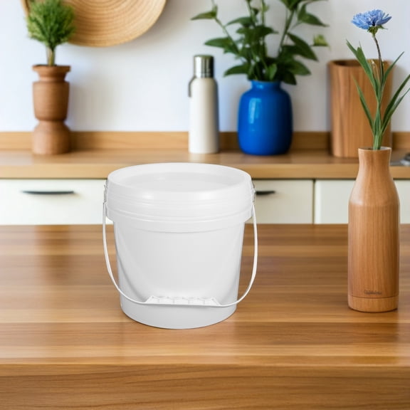 Raindrops White PP Food Storage Container, Airtight Lid, Portable Handle, Versatile Use, 4Pcs