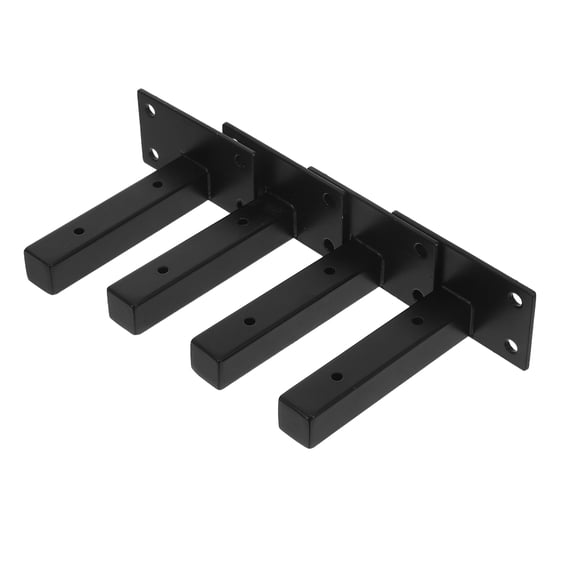 FOMIYES 4-Pack Heavy Duty Black Metal Wall Shelf Brackets, Strong Load Bearing Support for Home, Kitchen, Garage Storage