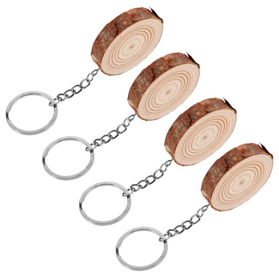 FOMIYES Khaki Wooden Keychain Discs for Crafting Stylish Keychains and Unique Accessories Making