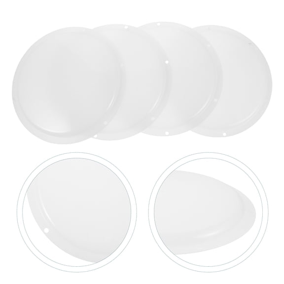 Raindrops White Plastic Anti-Fog LED Light Cover Curved Design for Home 4Pcs