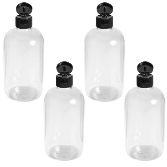 FOMIYES 4Pcs Leakproof Black Plastic Refillable Makeup Bottles with Easy Refill Detachable Design for Travel